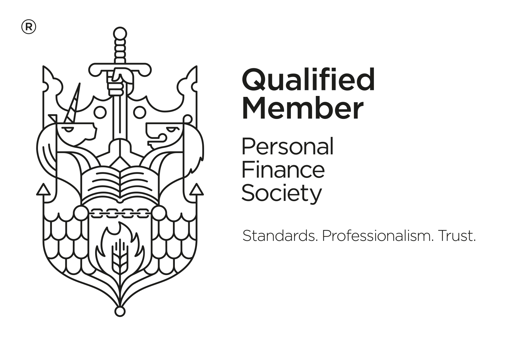 Qualified Member PFS Black with strapline